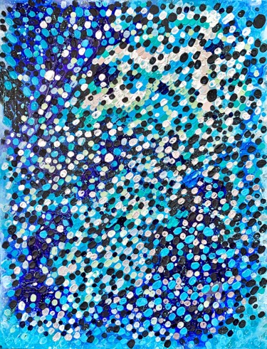 Painting titled "Large blue textured…" by Julia Brinkfrau, Original Artwork, Acrylic