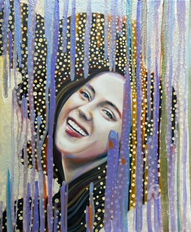 绘画 标题为“Laughing woman in l…” 由Julia Brinkfrau, 原创艺术品, 油