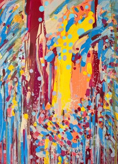 Schilderij getiteld "Colorful vivid colo…" door Julia Brinkfrau, Origineel Kunstwerk, Acryl