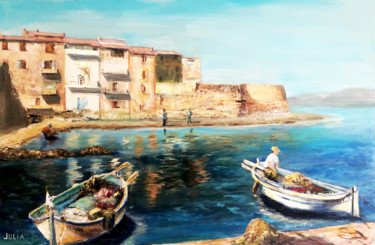 Pintura titulada "Saint-Tropez la-pou…" por Julia Colletto, Obra de arte original, Acrílico Montado en Bastidor de camilla d…