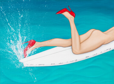 Malarstwo zatytułowany „"Your Wave Is Comin…” autorstwa Julia Dogan, Oryginalna praca, Olej