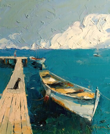 Pittura intitolato "Seascape" da Julia Elkina, Opera d'arte originale, Olio