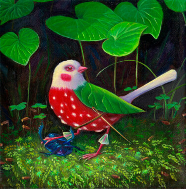 Картина под названием "Forest Bandit" - Julia Kuzina, Подлинное произведение искусства, Масло Установлен на Деревянная рама…