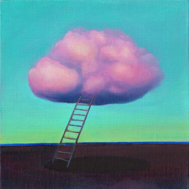 Malerei mit dem Titel "Pink cloud" von Julia Kuzina, Original-Kunstwerk, Öl Auf Keilrahmen aus Holz montiert