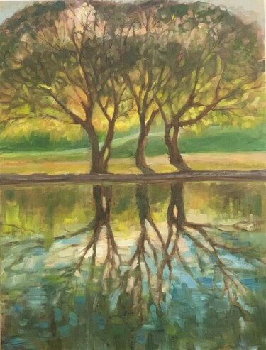 Pintura titulada "Отражение / Reflect…" por Julia Leo, Obra de arte original, Oleo