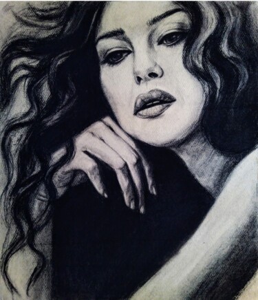 Tekening getiteld "Portrait of Monica…" door Julia Lihina, Origineel Kunstwerk, Pastel