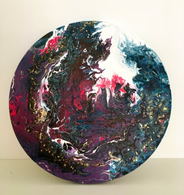 Malerei mit dem Titel "Purple Moon" von Julia Mauri, Original-Kunstwerk, Acryl Auf Keilrahmen aus Holz montiert