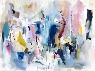 Painting titled "Urban Rhythms in Pa…" by Julia Mauri, Original Artwork, Acrylic Mounted on Wood Stretcher frame