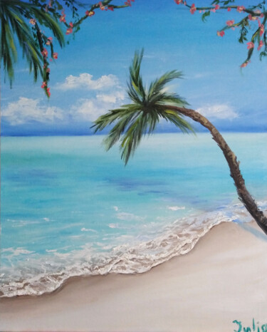 Peinture intitulée "The Beach" par Julia Valova, Œuvre d'art originale, Huile