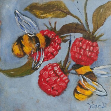 Schilderij getiteld "Original Custom Bee…" door Julia Vedrina, Origineel Kunstwerk, Olie