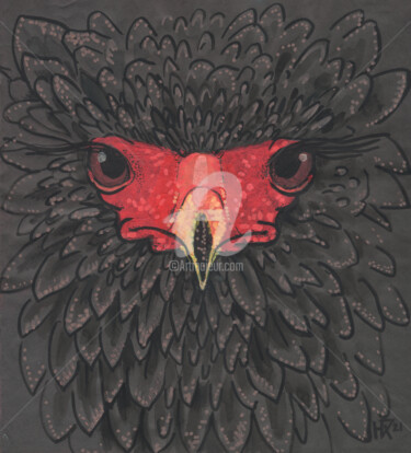 Коллажи под названием "Bateleur Eagle, Pap…" - Julia Khoroshikh, Подлинное произведение искусства, Коллажи