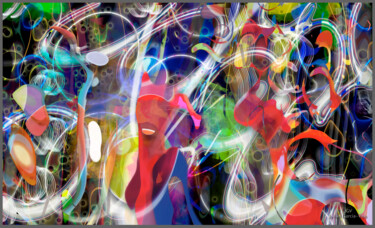 Цифровое искусство под названием "Partyland" - Julian Garcia-Viso, Подлинное произведение искусства, Цифровая живопись