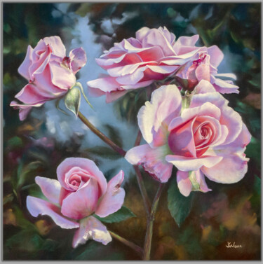 Картина под названием "Rosas y otros color…" - Julian Garcia-Viso, Подлинное произведение искусства, Пастель Установлен на Д…