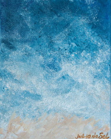 Painting titled "Sea harbor - Origin…" by Juliana Sol, Original Artwork, Oil Mounted on Wood Stretcher frame