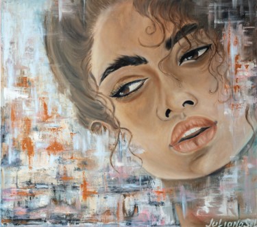 Painting titled "Vanilla Paris" by Juliana Sol, Original Artwork, Lacquer Mounted on Wood Stretcher frame
