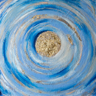 Painting titled "Waves of the univer…" by Juliana Sol, Original Artwork, Oil Mounted on Wood Stretcher frame