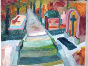 Peinture intitulée "Montparnasse cemete…" par Julianne Wu, Œuvre d'art originale