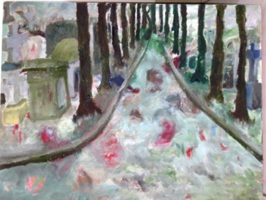 Painting titled "Pere Lachaise Cemet…" by Julianne Wu, Original Artwork, Oil