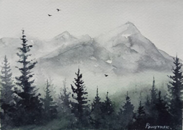 "Mountain mists" başlıklı Tablo Juliaresha tarafından, Orijinal sanat, Suluboya