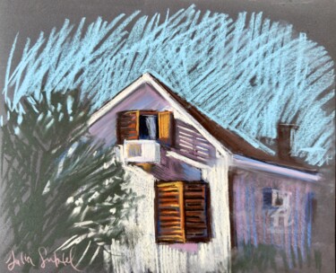 Tekening getiteld "Neighbouring house" door Julia Suptel, Origineel Kunstwerk, Pastel