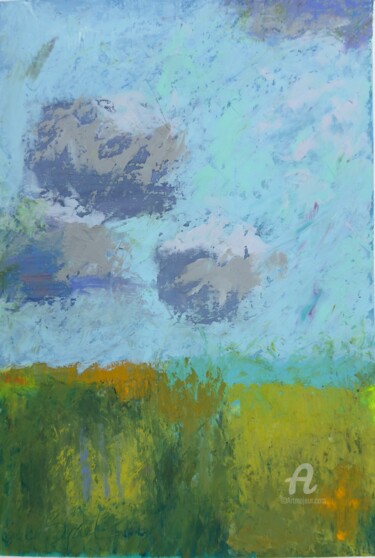 Schilderij getiteld "Wind in the fields" door Julia Suptel, Origineel Kunstwerk, Pastel