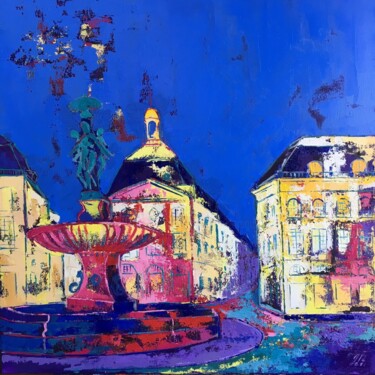 Painting titled "Place de la Bourse" by Julie D'Aragon, Original Artwork, Oil