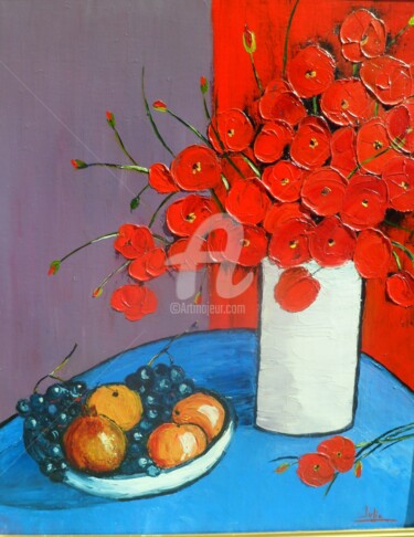 Peinture intitulée "" Nature morte aux…" par Julie Pioch, Œuvre d'art originale, Huile