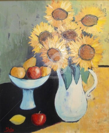 Peinture intitulée "" Bouquet des Solei…" par Julie Pioch, Œuvre d'art originale, Huile