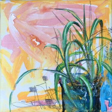 Malarstwo zatytułowany „Iris” autorstwa Julie Stepanova, Oryginalna praca, Akryl Zamontowany na Drewniana rama noszy