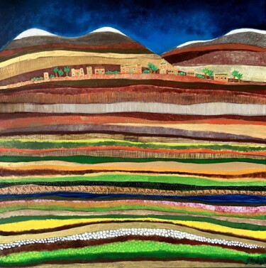 Painting titled "Ouarzazate" by Julie Vandeputte, Original Artwork, Collages