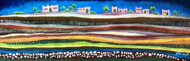 Pintura intitulada "La vallée de Bousko…" por Julie Vandeputte, Obras de arte originais, Colagens