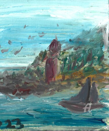 Pittura intitolato "Moment marin" da Julien Danaux (Artdanaux), Opera d'arte originale, Acquarello