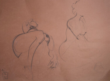 Desenho intitulada "Life drawing #2320" por Julien Lemaire, Obras de arte originais, Conté