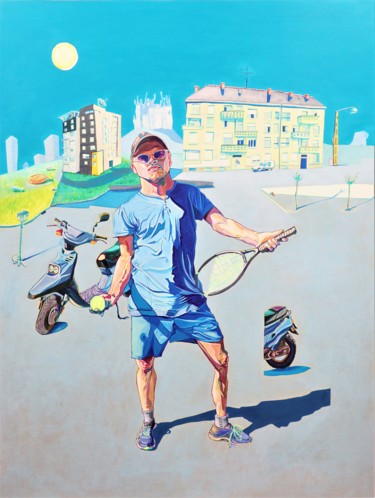 绘画 标题为“le tennisman” 由Julien Sama, 原创艺术品, 丙烯