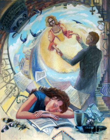 Pittura intitolato "Dream" da Julija Demenkova, Opera d'arte originale, Olio