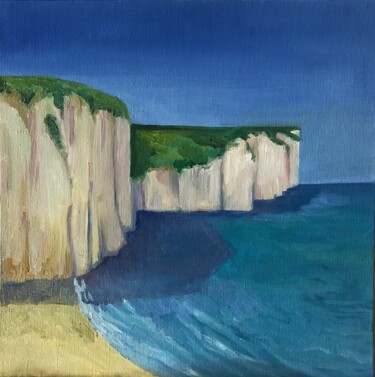 Peinture intitulée "Les Falaises" par Juline Andrysek, Œuvre d'art originale, Huile Monté sur Carton