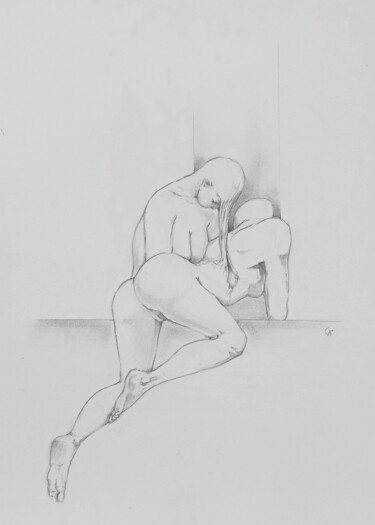 Dibujo titulada "La costilla de Adán" por Julio Cesar Garcia Garnateo, Obra de arte original, Lápiz