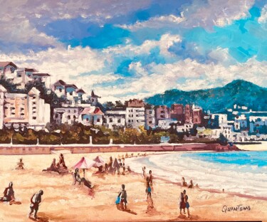 Pintura intitulada "Tranquilidad en La…" por Julio Cesar Quintana Borroto, Obras de arte originais, Óleo Montado em Armação…