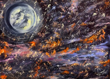 Картина под названием "Под светом луны" - Анна Шкуратова, Подлинное произведение искусства, Масло