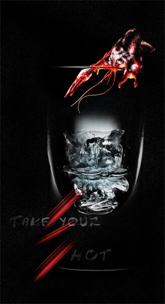 数字艺术 标题为“Take your shot” 由Jürgen Haffa (creator), 原创艺术品, 照片蒙太奇 安装在铝上