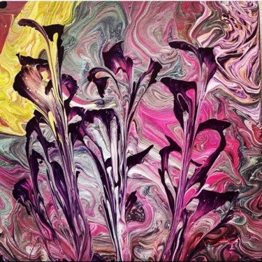 Painting titled "Fleurs des profonde…" by Jurgen Jabouille, Original Artwork, Acrylic