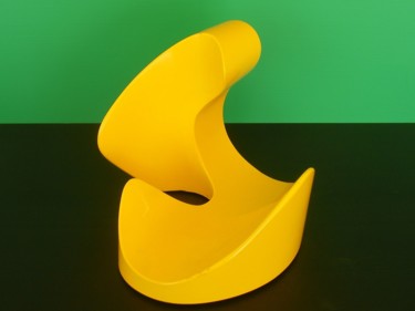 Sculpture titled "movement M jaune" by Jurgen Liedel, Original Artwork, Ceramics