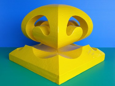 Escultura intitulada "vague M jaune" por Jurgen Liedel, Obras de arte originais, Média Mixtas