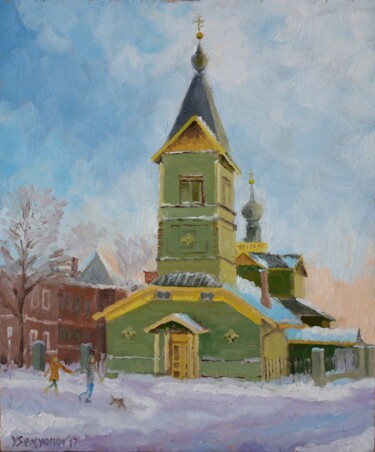 Painting titled "Winter Tallinn, Ort…" by Juri Semjonov, Original Artwork, Oil