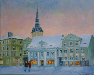 "Winter Tallinn 21 -…" başlıklı Tablo Juri Semjonov tarafından, Orijinal sanat, Petrol Ahşap Sedye çerçevesi üzerine monte e…