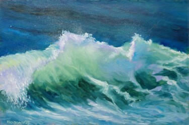 Pittura intitolato "Wave 2" da Juri Semjonov, Opera d'arte originale, Olio Montato su Cartone