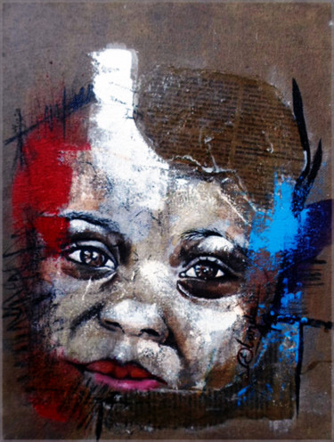 Peinture intitulée "MY BABY" par Justin Ebanda, Œuvre d'art originale