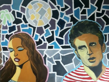 Картина под названием "moonlight romance" - Justin Myers, Подлинное произведение искусства, Масло
