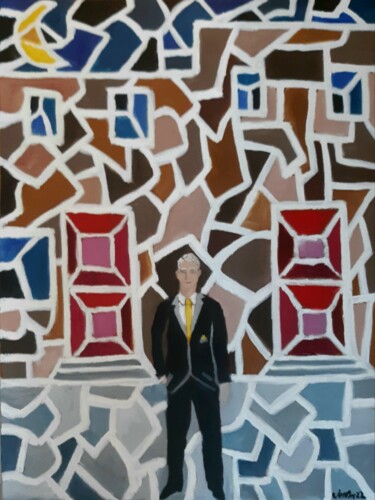 Картина под названием "businessman" - Justin Myers, Подлинное произведение искусства, Масло