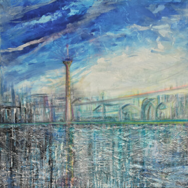 Malerei mit dem Titel "Düsseldorf" von Jutta Jung, Original-Kunstwerk, Acryl